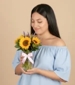 Florero de girasoles sencillo - Imagen 2